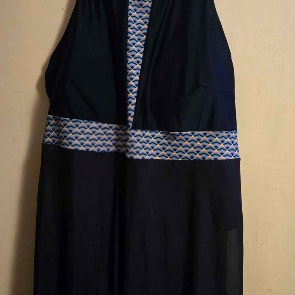 SHEIN Black and Blue One Piece Swimsuit